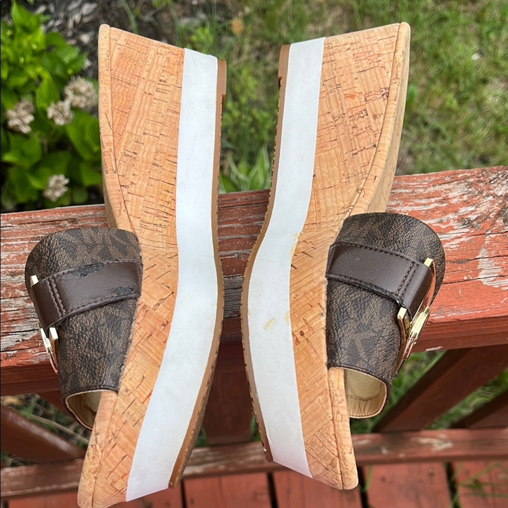 Michael Kors Brown Slide Sandals - Picture 2 of 4